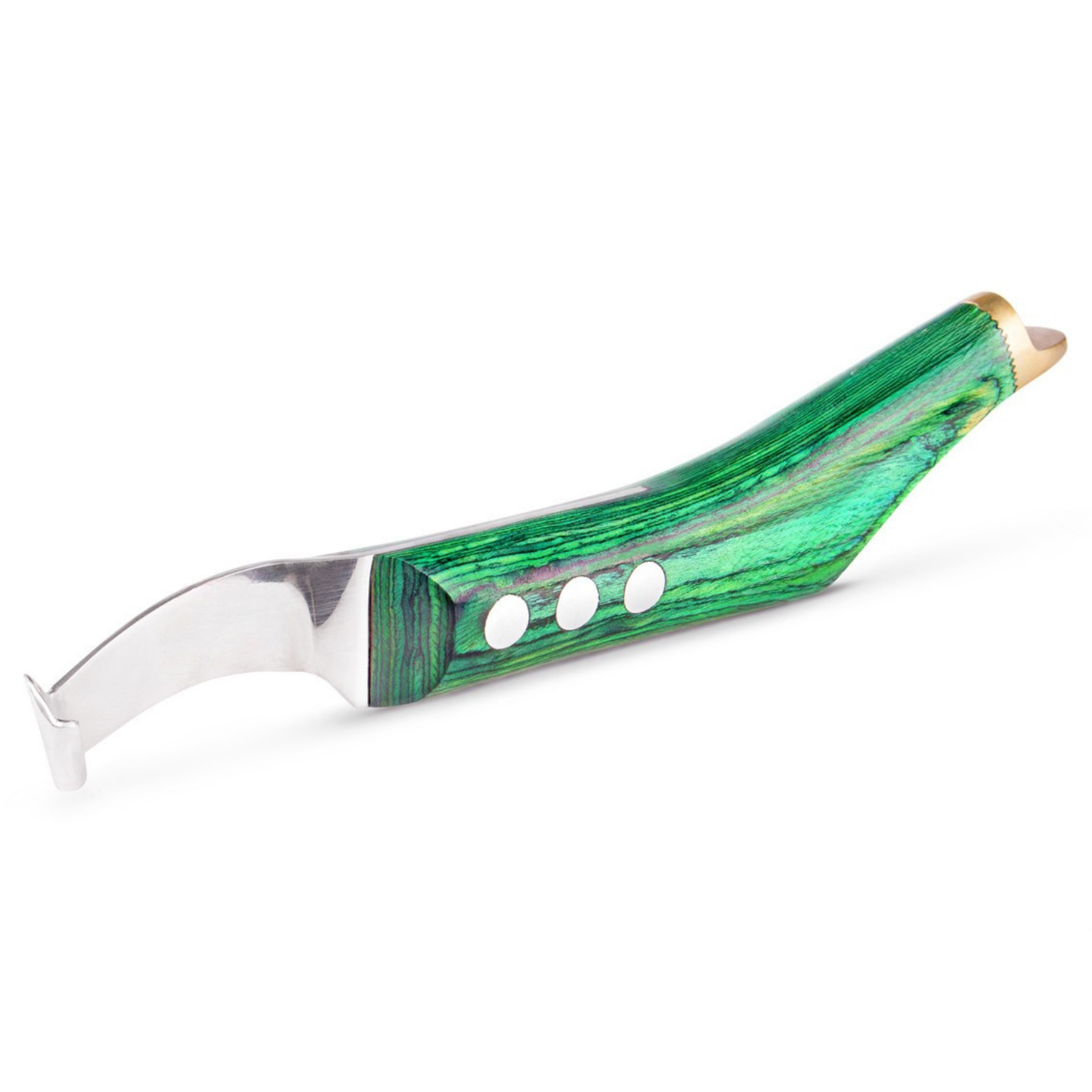 Hoof Knife for Farriers | Heavy-Duty Stainless Steel Trimming Knife | With Loop | Pick | Brass Toe