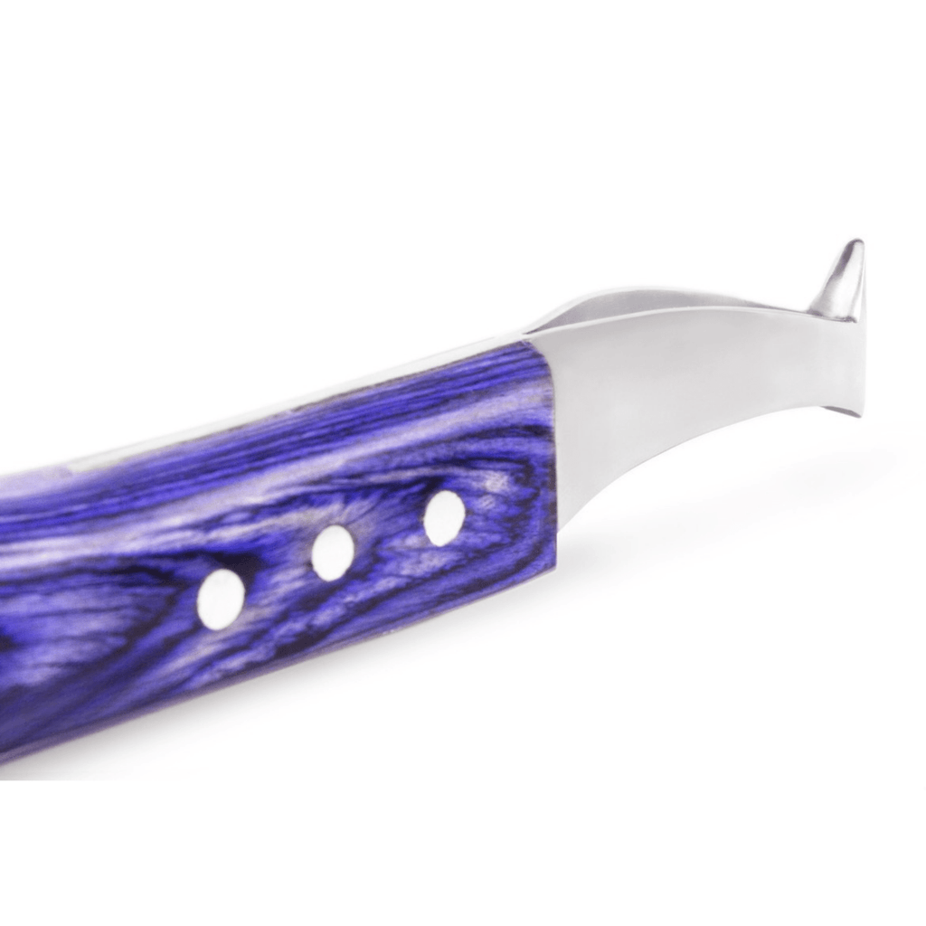 Hoof Knife for Farriers | Heavy - Duty Stainless Steel Trimming Knife | With Loop | Pick | Silver Toe - PK HARD